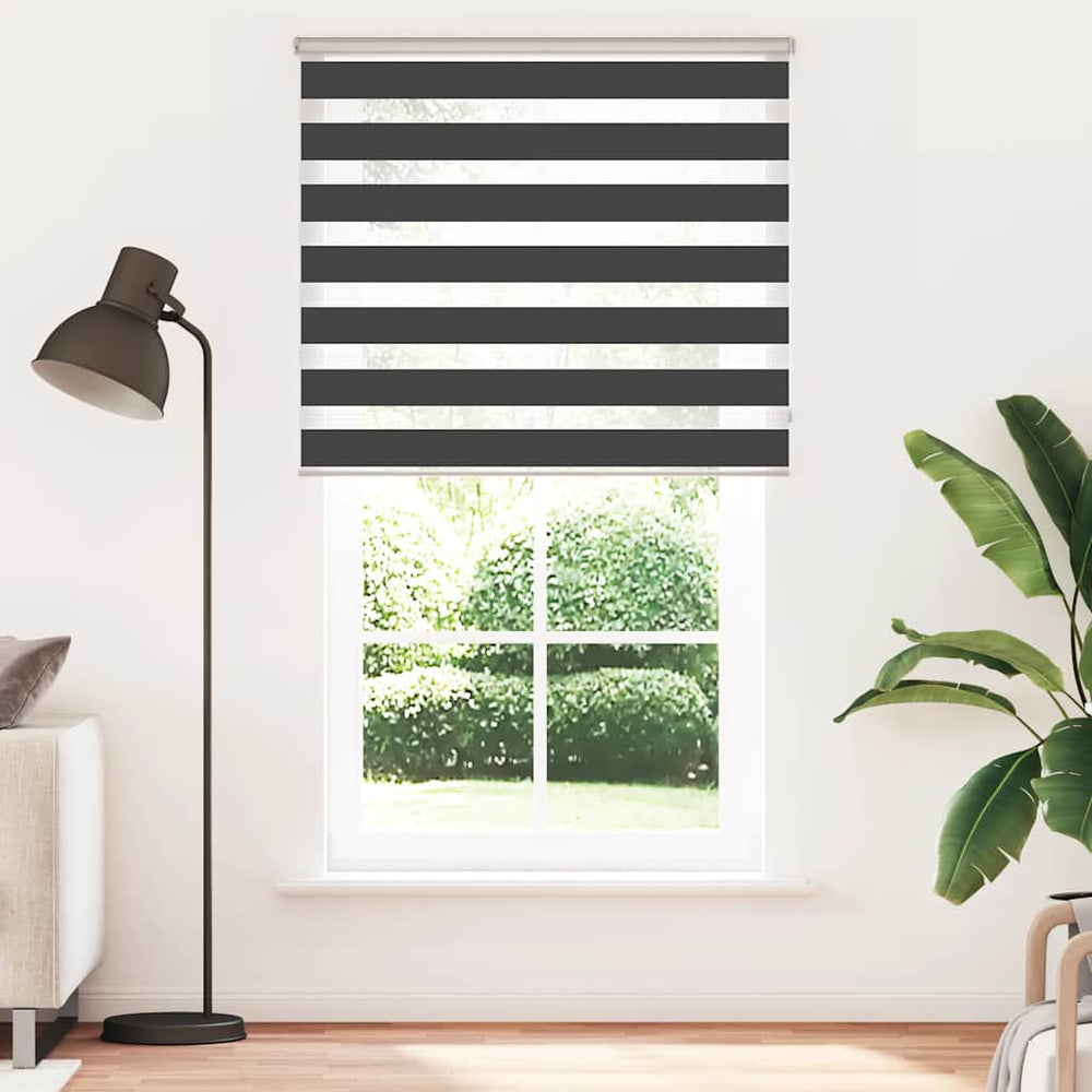 Vidaxl zebra rolgordijn 120x230 cm stofbreedte 115,9 cm zwart