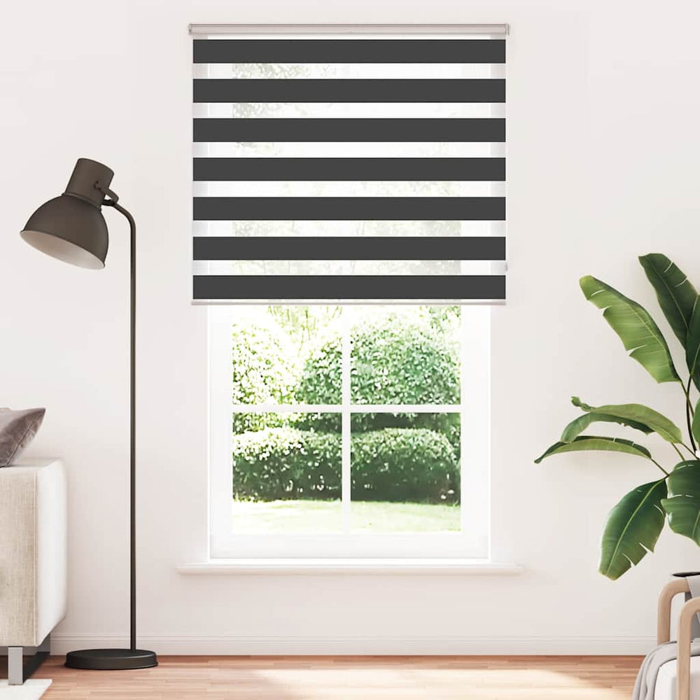 Vidaxl zebra rolgordijn 125x230 cm stofbreedte 120,9 cm zwart
