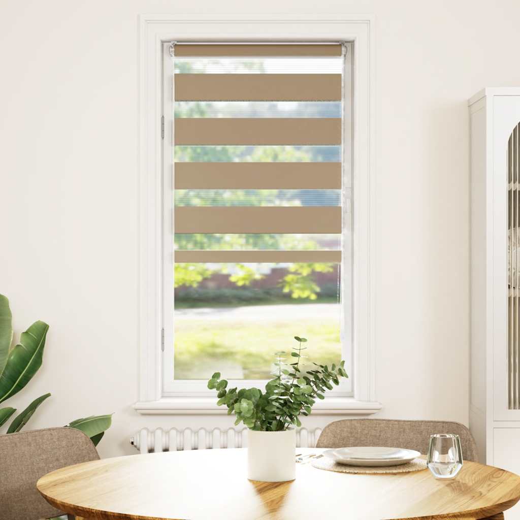 Vidaxl zebragordijn 60x100 cm stofbreedte 55,9 cm polyester zandbruin