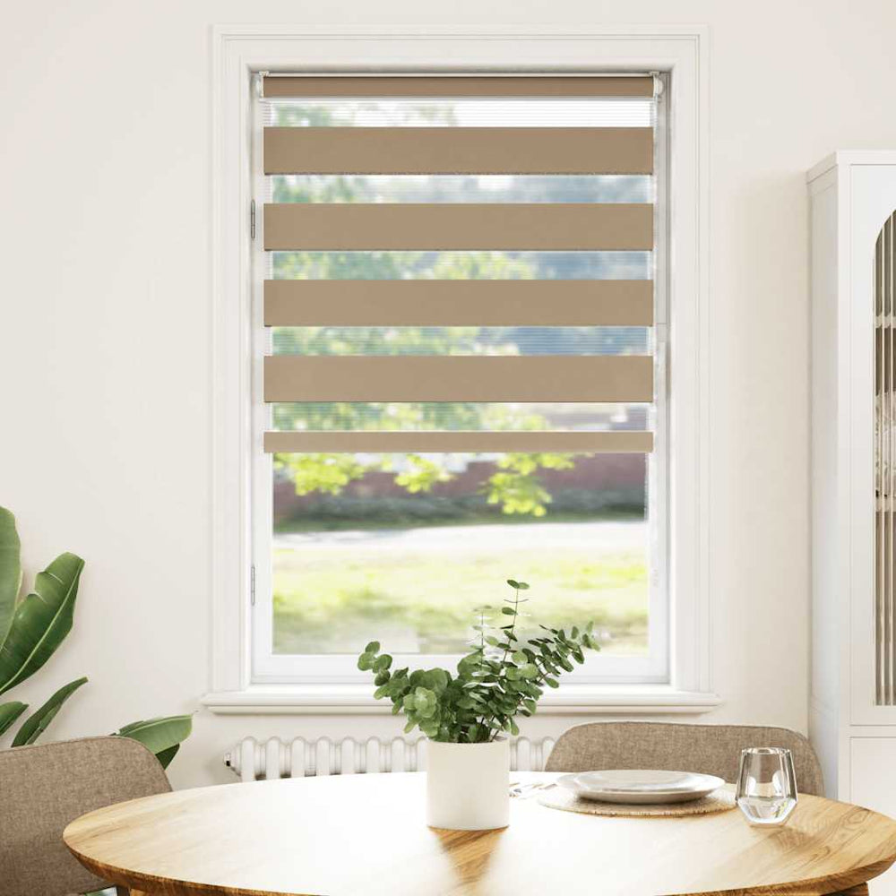 Vidaxl zebra blind 90x100 cm stofbreedte 85,9 cm polyester zandbruin