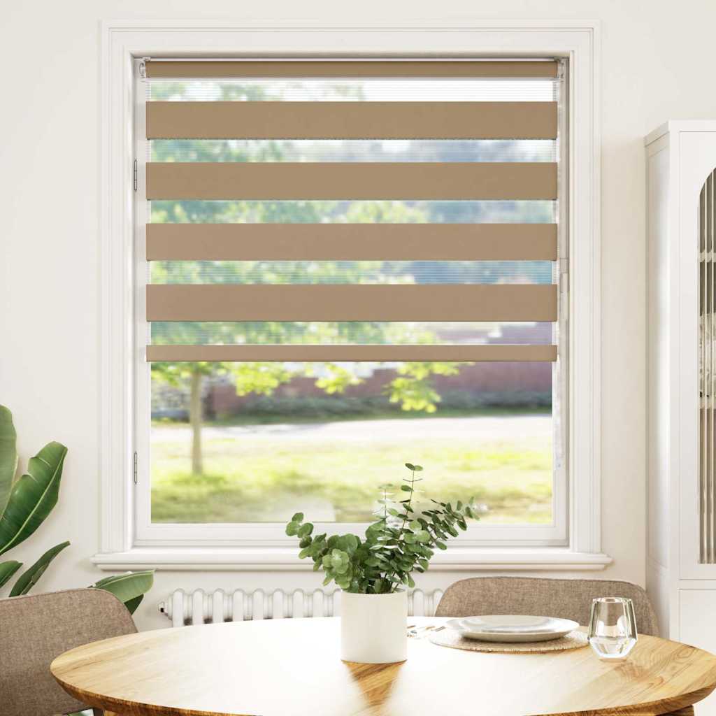 Vidaxl zebra blind 110x150 cm stofbreedte 105,9 cm polyester zandbruin