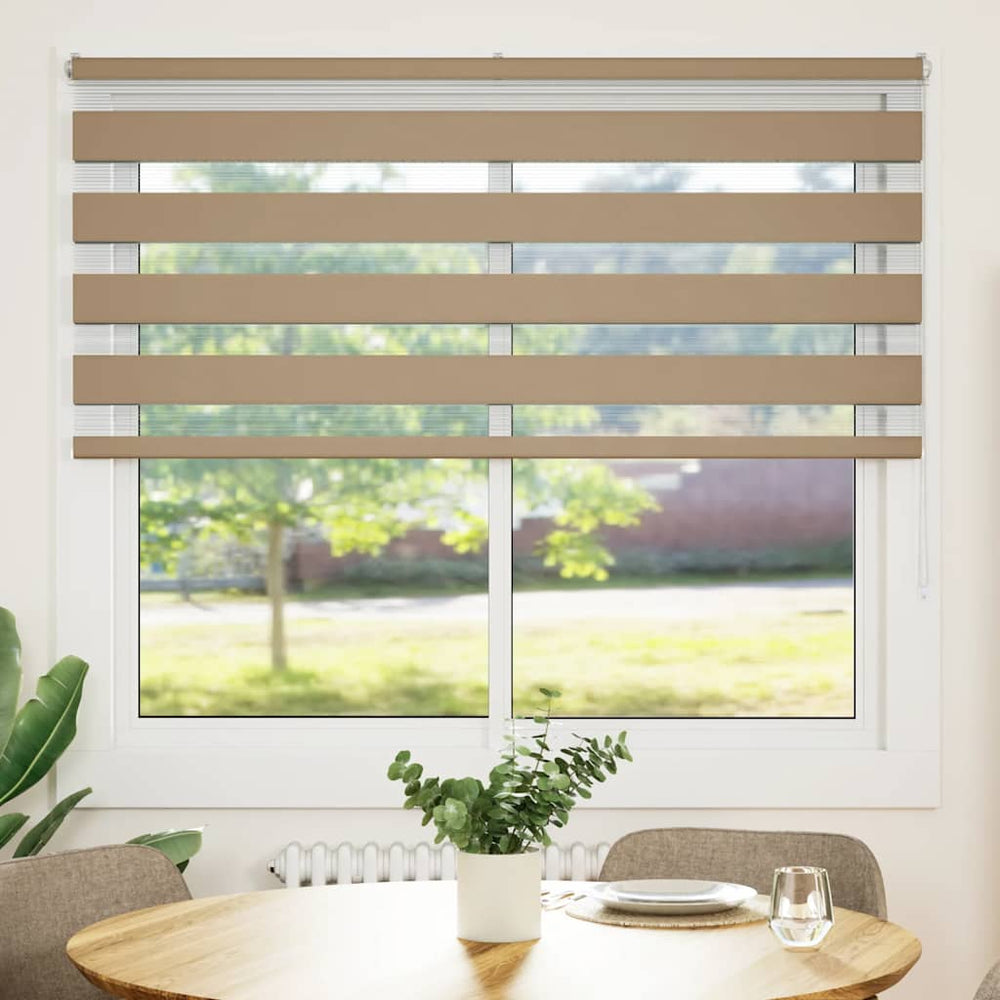Vidaxl zebra blind 165x150 cm stofbreedte 160,9 cm polyester zandbruin