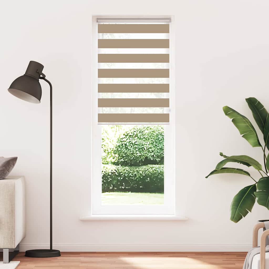 Vidaxl zebra blind 70x200 cm stofbreedte 65,9 cm polyester zandbruin