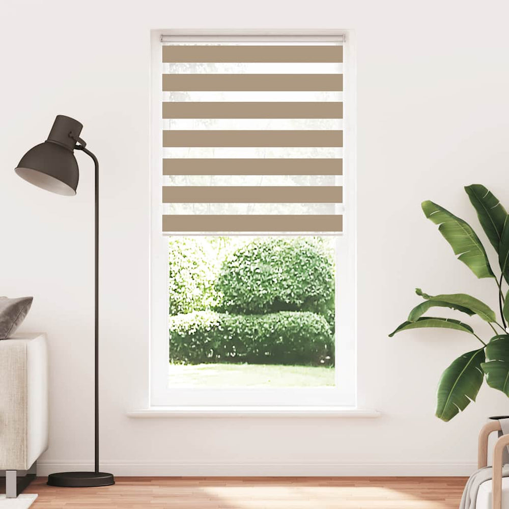 Vidaxl zebra blind 105x200 cm stofbreedte 100,9 cm polyester zandbruin