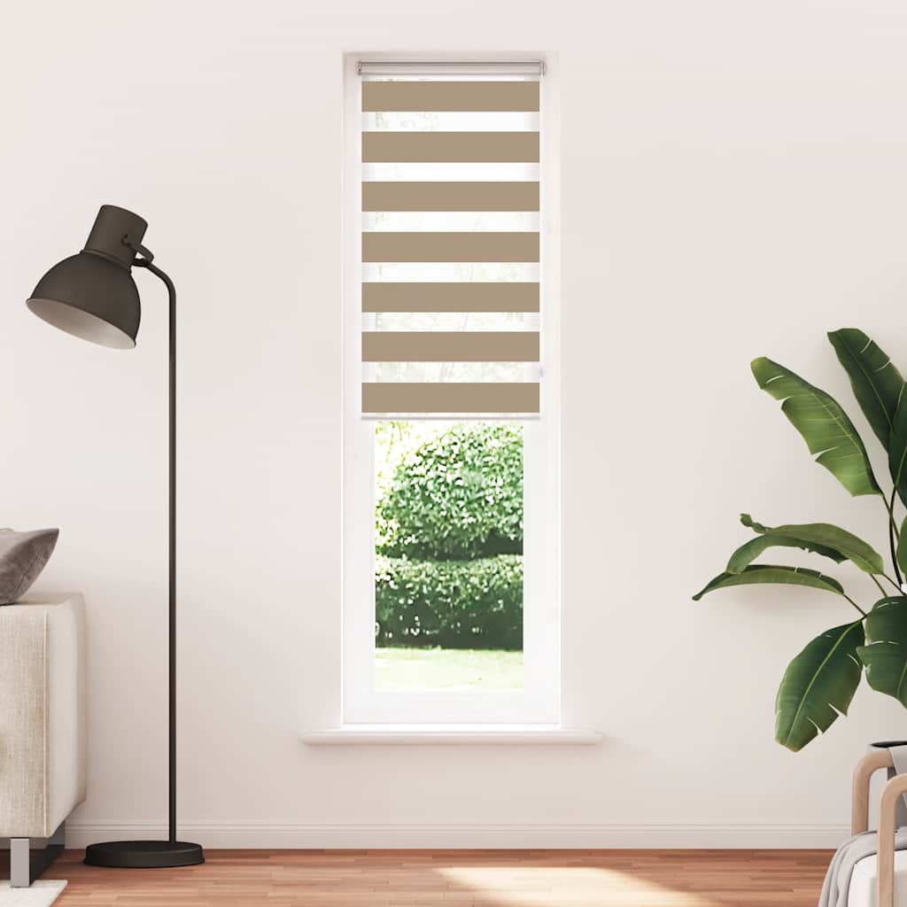 Vidaxl zebragordijn 55x230 cm stofbreedte 50,9 cm polyester zandbruin