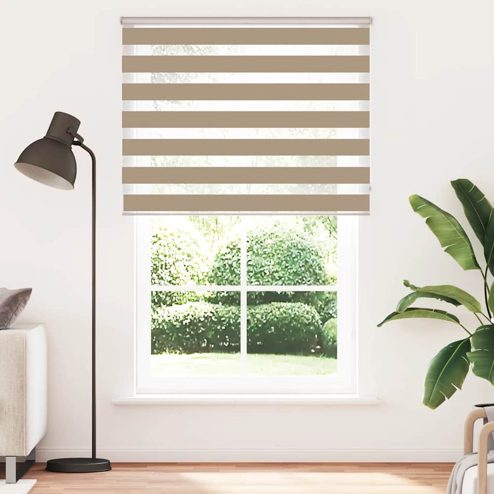 Vidaxl zebra blind 140x230 cm stofbreedte 135,9 cm polyester zandbruin