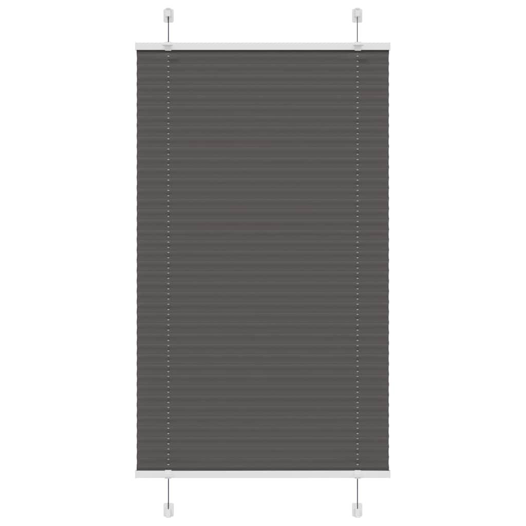 Vidaxl plissé rolgordijn 75x100 cm stofbreedte 74,4 cm polyester zwart