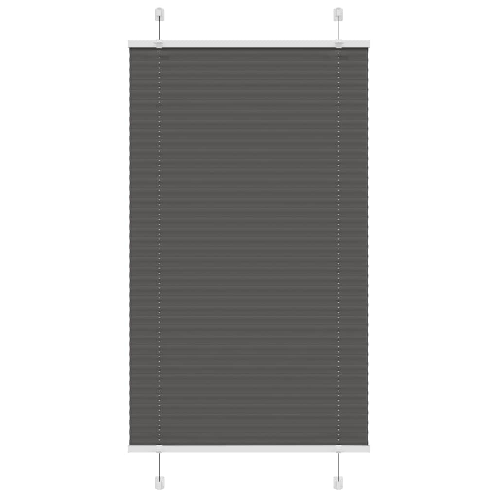 Vidaxl plissé rolgordijn 75x150 cm stofbreedte 74,4 cm polyester zwart