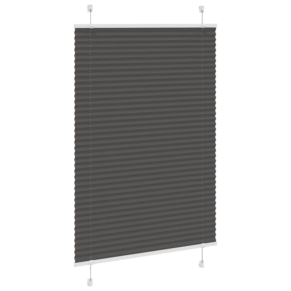 Vidaxl plissé rolgordijn 90x150 cm stofbreedte 89,4 cm polyester zwart