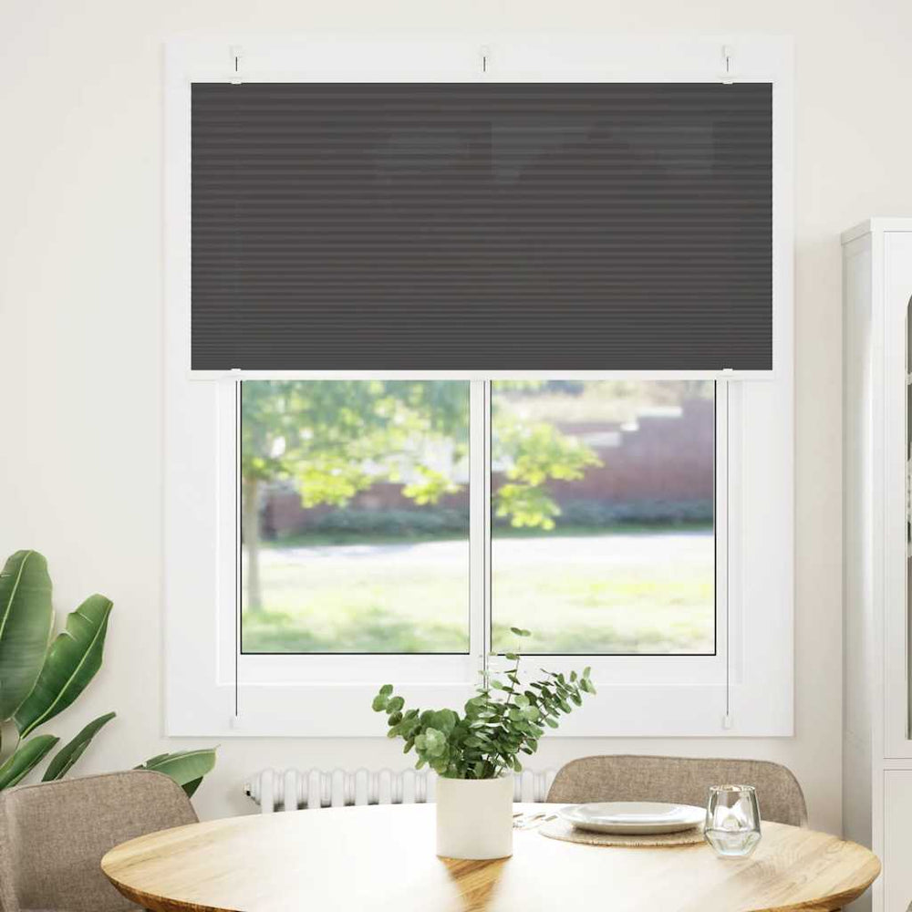 Vidaxl plissé rolgordijn 120x150cm stofbreedte 119,4cm polyester zwart