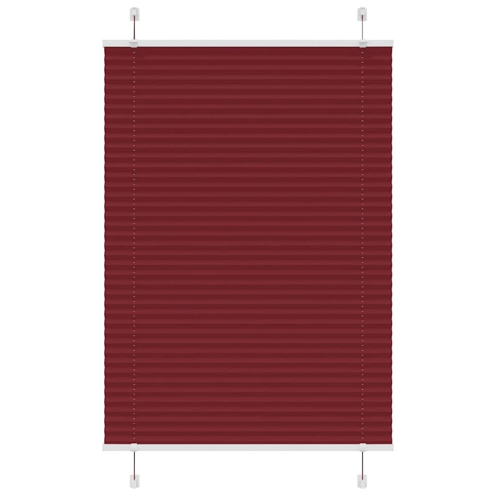 Vidaxl plissé rolgordijn 100x100 cm stofbreedte 99,4cm bordeauxrood