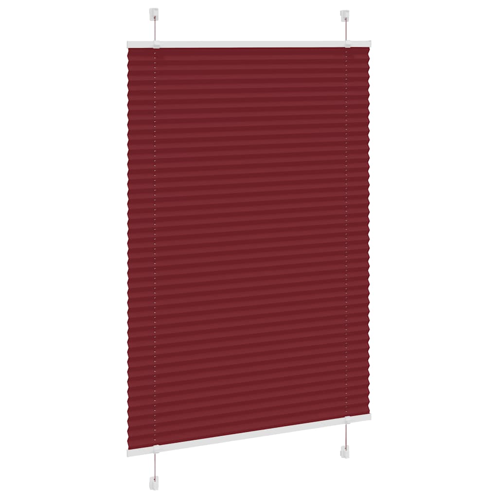 Vidaxl plissé rolgordijn 100x100 cm stofbreedte 99,4cm bordeauxrood