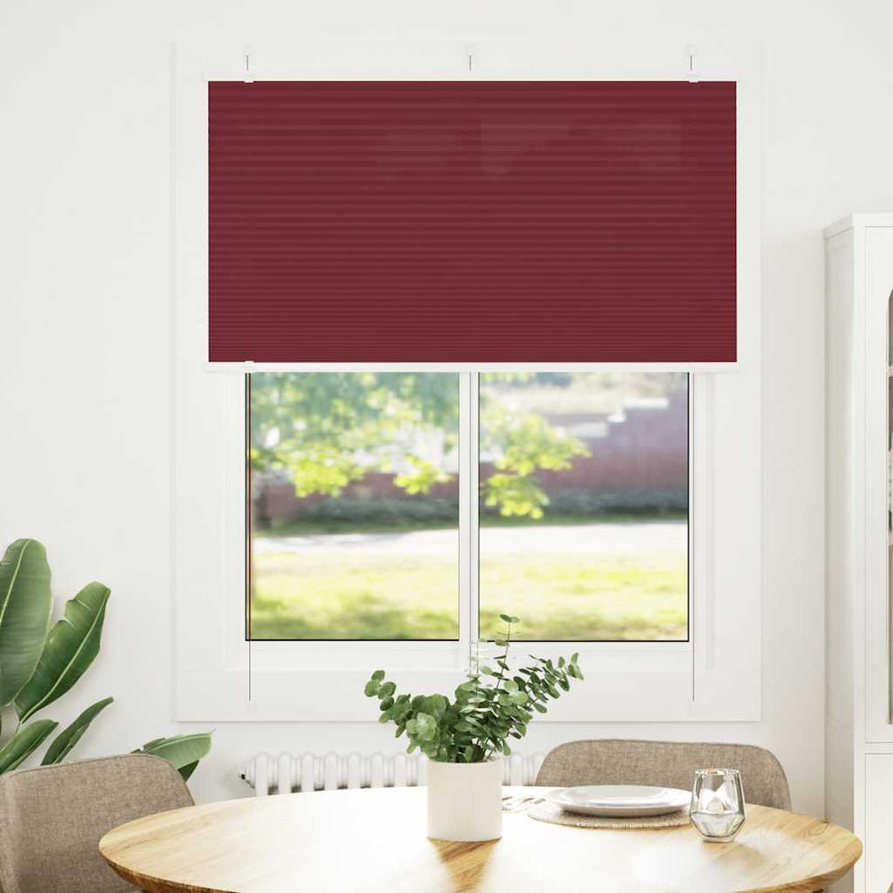Vidaxl plissé rolgordijn 105x100cm stofbreedte 104,4cm bordeauxrood
