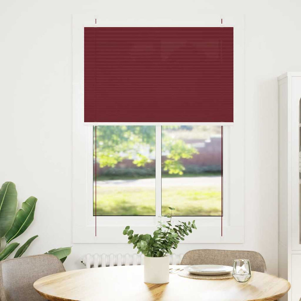 Vidaxl plissé rolgordijn 100x150 cm stofbreedte 99,4cm bordeauxrood