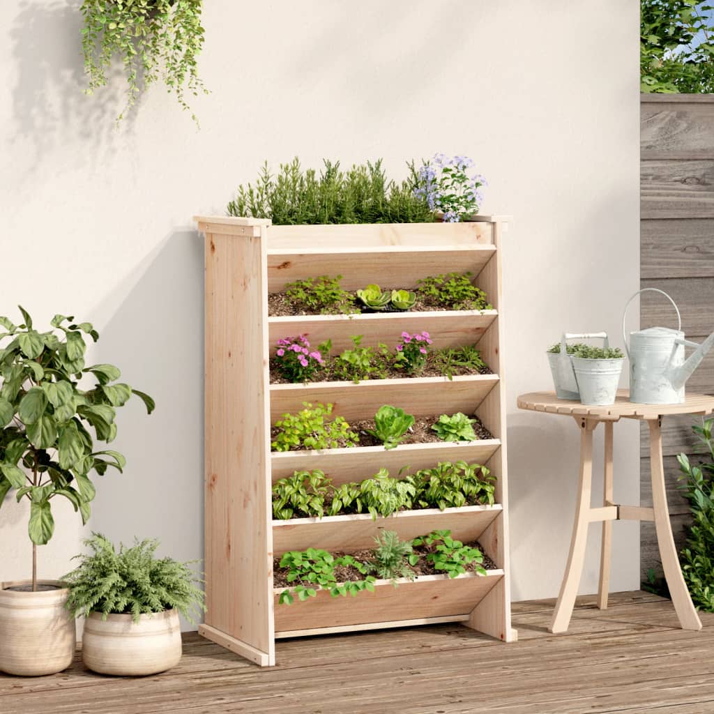 VidaXL Kruidenbak 6-laags 69x40x101,5 cm massief groenhout
