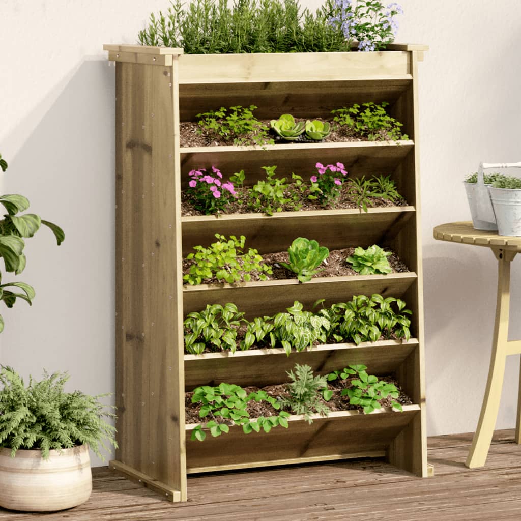VidaXL Kruidenbak 6-laags 69x40x101,5 cm geïmpregneerd groenenhout