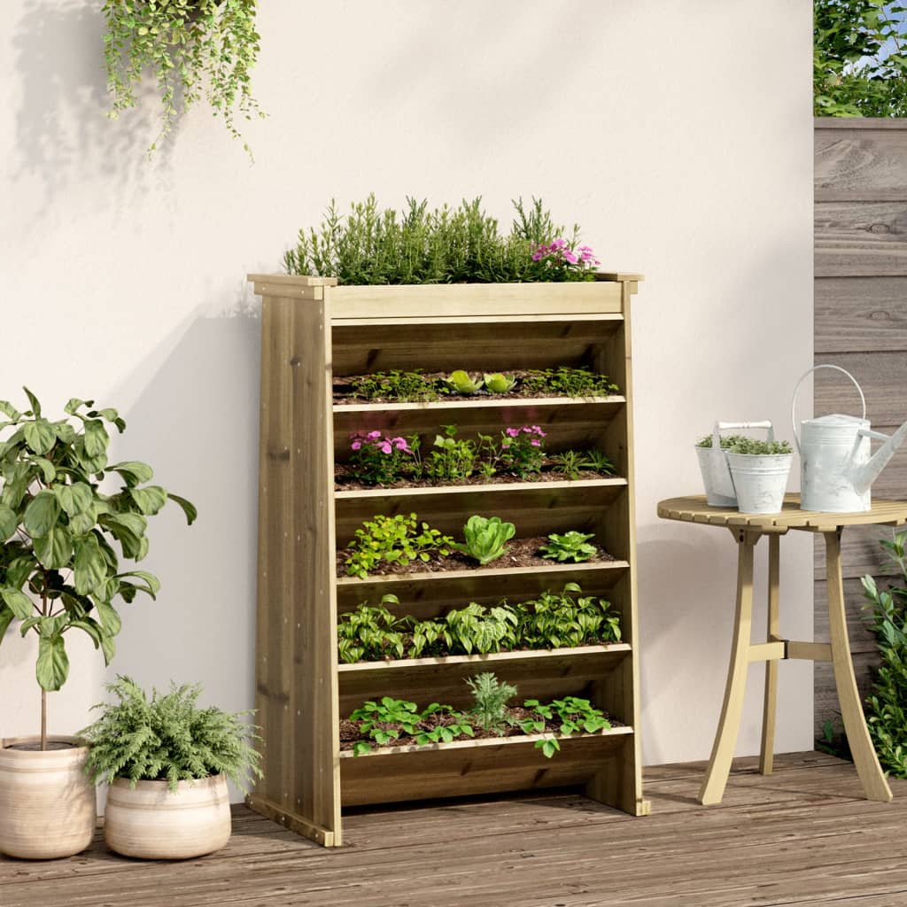 VidaXL Kruidenbak 6-laags 69x40x101,5 cm geïmpregneerd groenenhout
