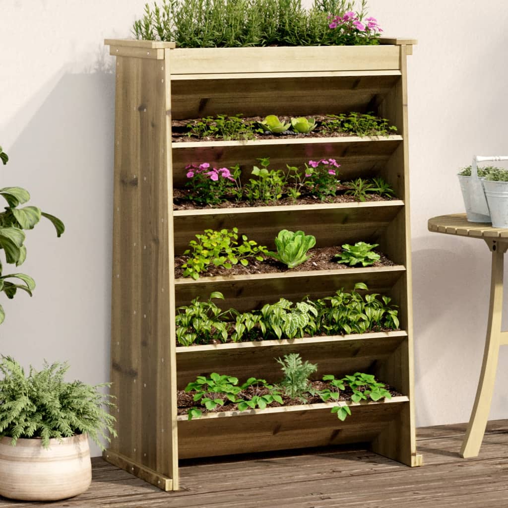 VidaXL Kruidenbak 6-laags 69x40x101,5 cm geïmpregneerd groenenhout
