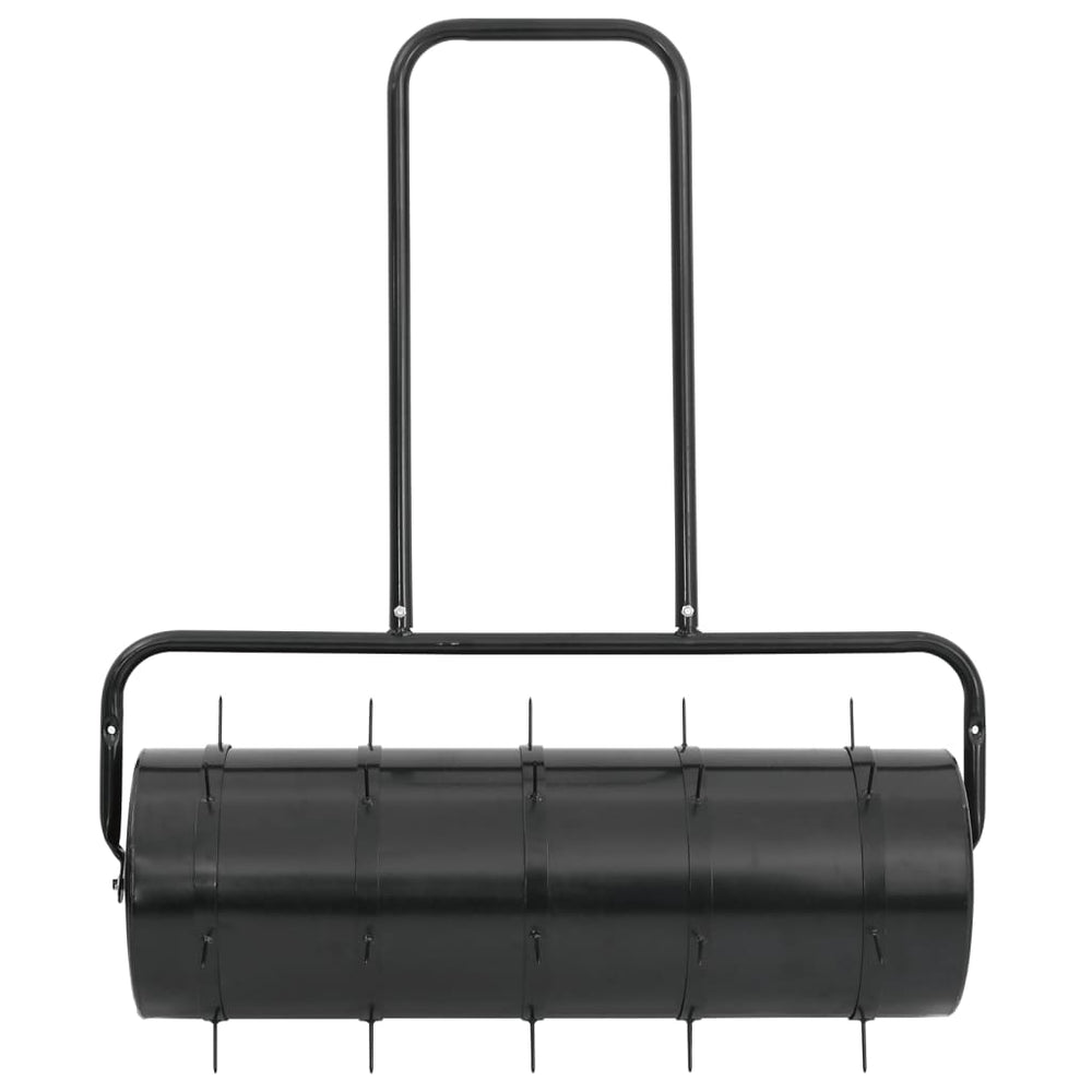 Vidaxl gazonroller trekbaar met beluchtingsklemmen 63 l ijzer en staal zwart