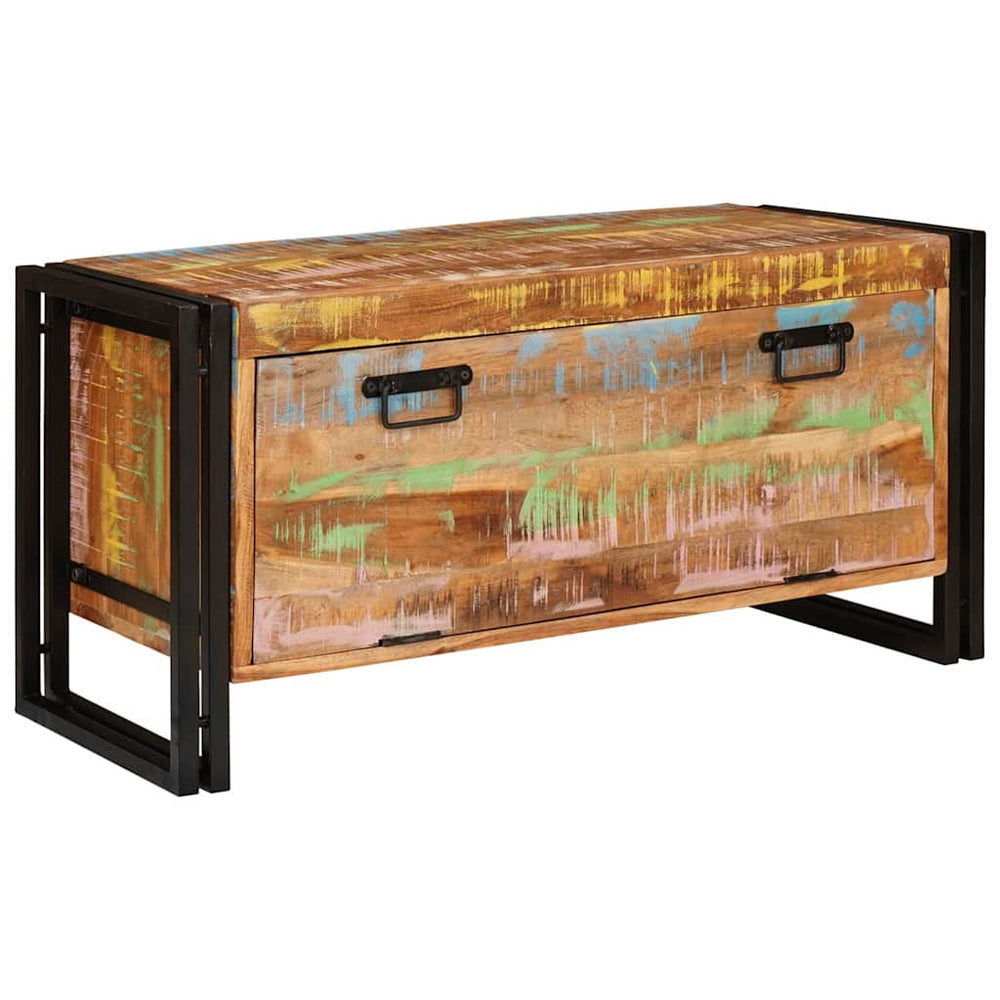 Vidaxl schoenenkast bruin 90 x 38 x 45 cm massief gerecycled hout