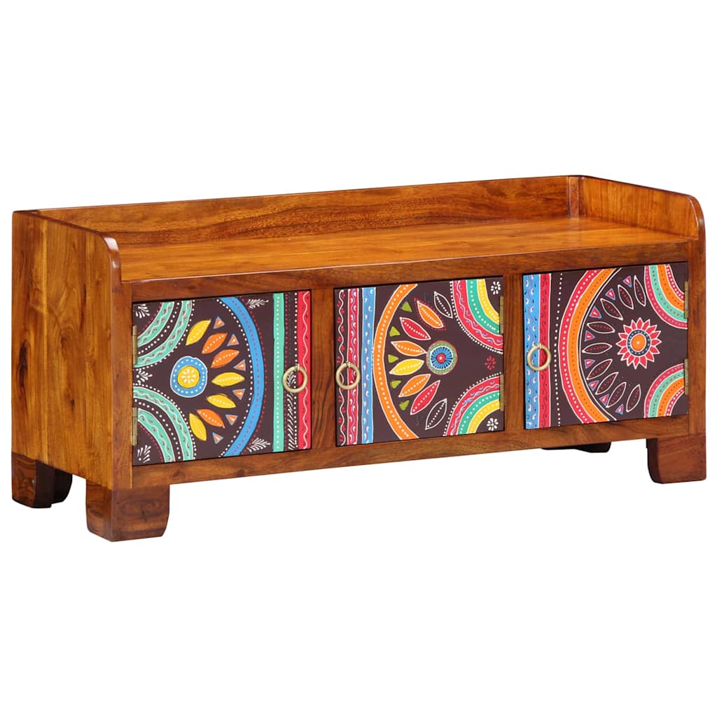 Vidaxl schoenenkast multikleur 90 x 35 x 40 cm massief acaciahout