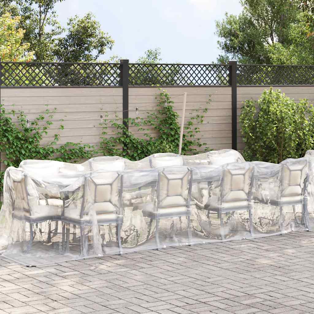 Vidaxl doorzichtige zeildoek met zeilringen 2x12m polyethyleen