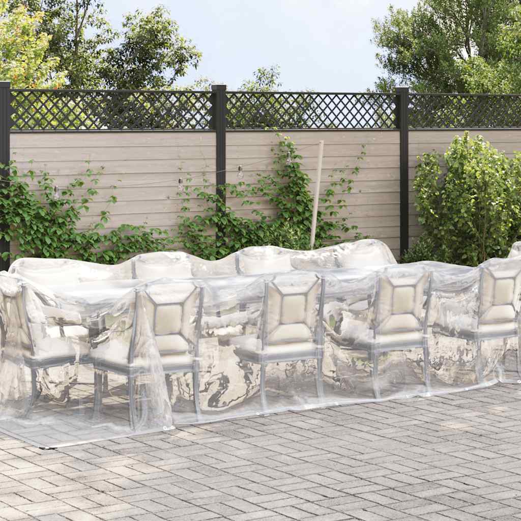 Vidaxl doorzichtige zeildoek met zeilringen 3x8m polyethyleen