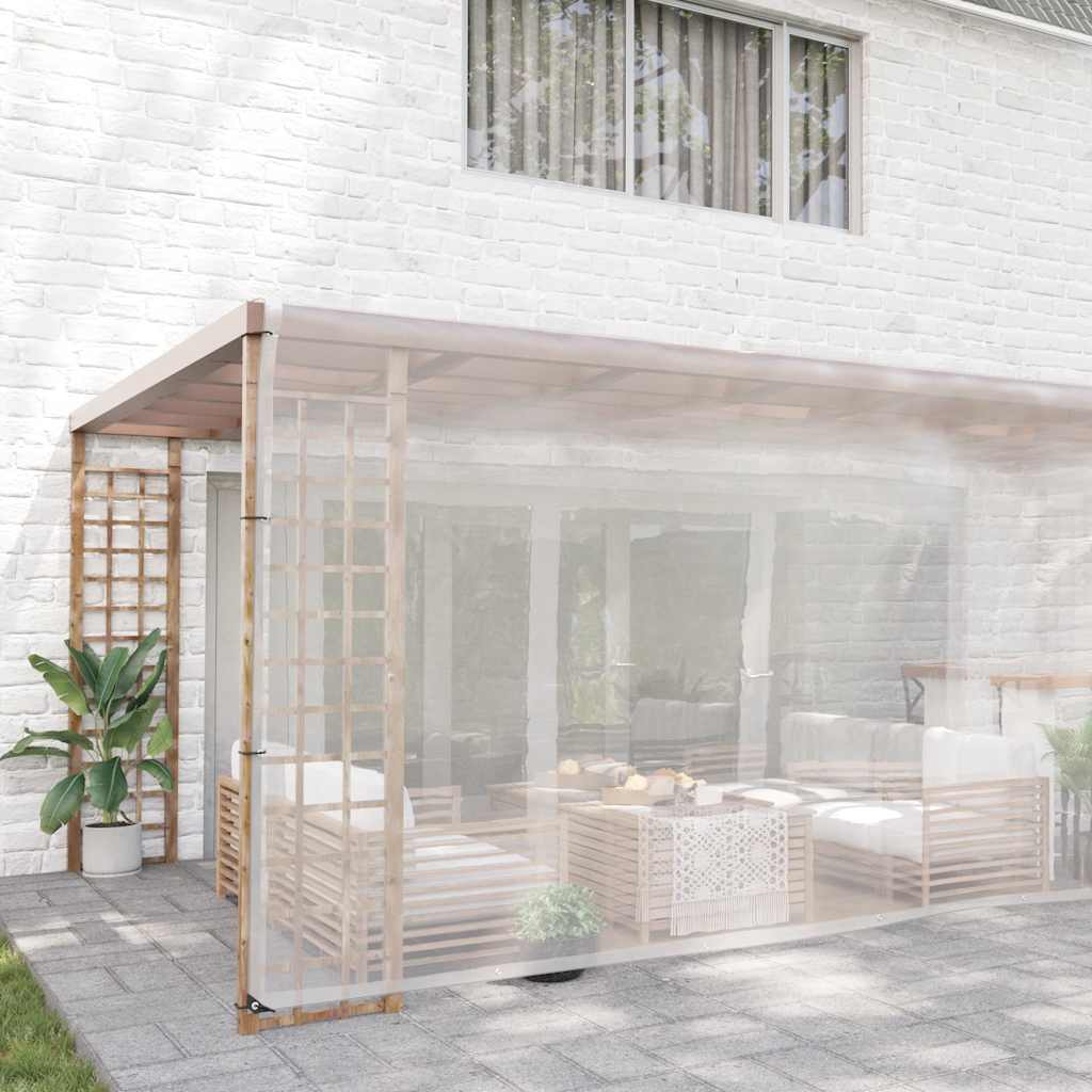 Vidaxl doorzichtige zeildoek met zeilringen 6x8m polyethyleen