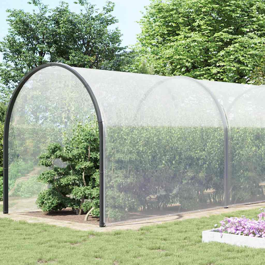 Vidaxl doorzichtige zeildoek met zeilringen 8x12m polyethyleen