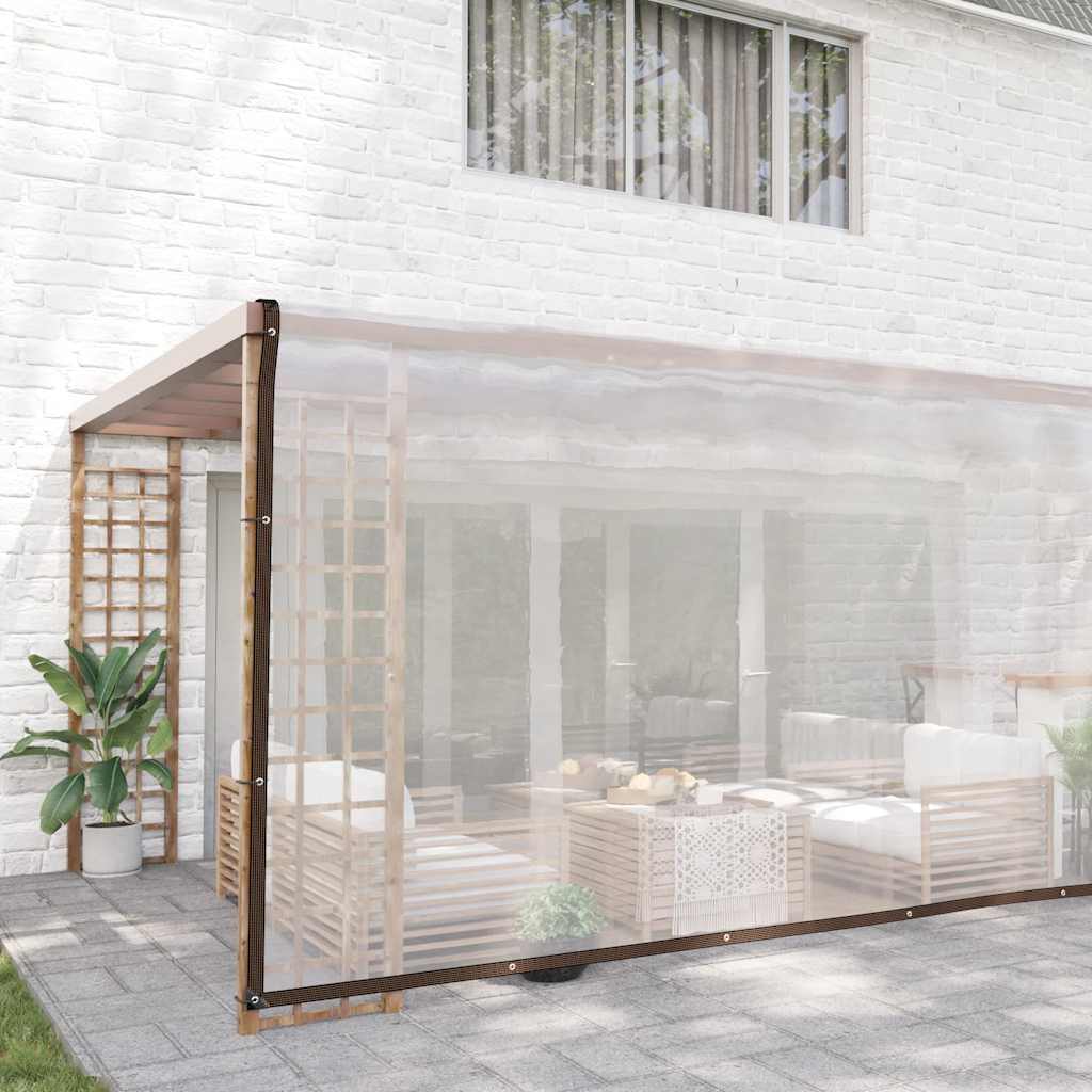 Vidaxl doorzichtige zeildoek met zeilringen 6x10 m polyethyleen