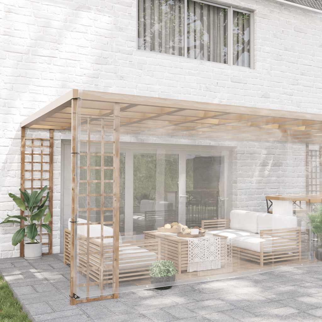 Vidaxl doorzichtige zeildoek met zeilringen 5x10m pvc