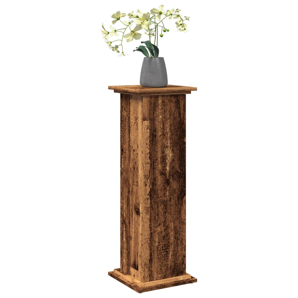 Vidaxl sokkel met opbergruimte 31x30x90 cm bewerkt hout oud houtkleur