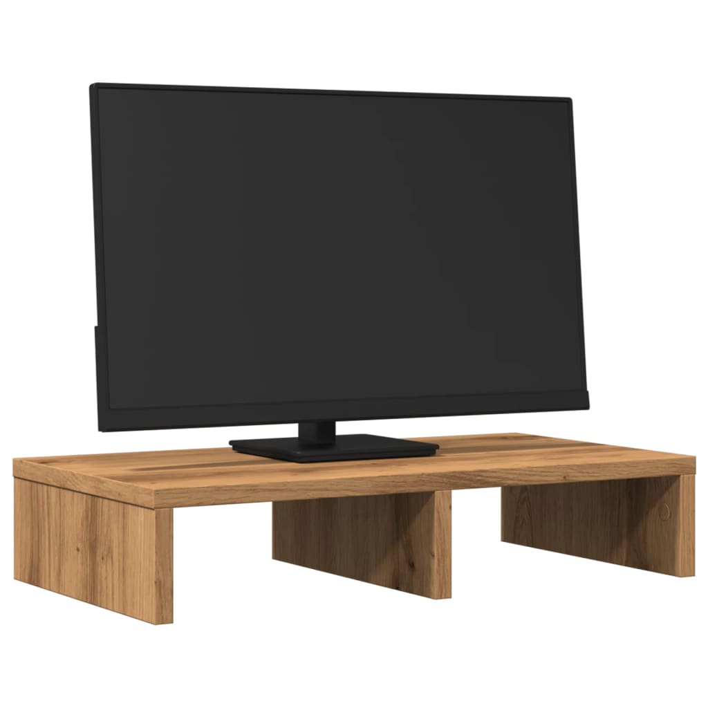 VidaXL Monitorstandaard 50x27x10 cm bewerkt hout ambachtelijk eikenkleur