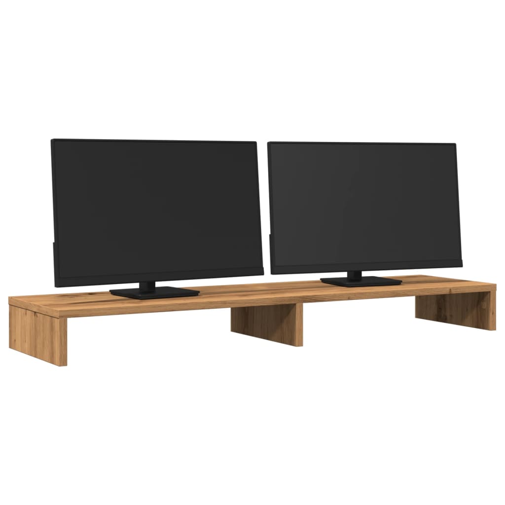 VidaXL Monitorstandaard 100x27x10 cm bewerkt hout ambachtelijk eiken