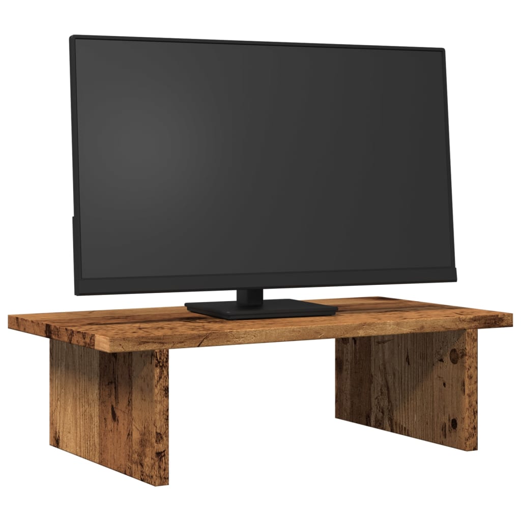 VidaXL Monitorstandaard 50x27x15 cm bewerkt hout oud houtkleurig