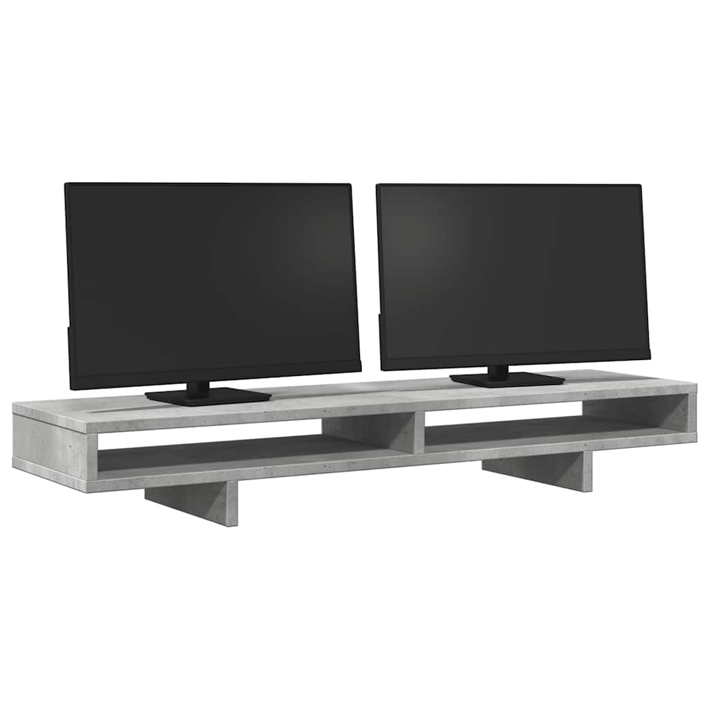 Vidaxl monitorstandaard 100x27x15 cm bewerkt hout betongrijs