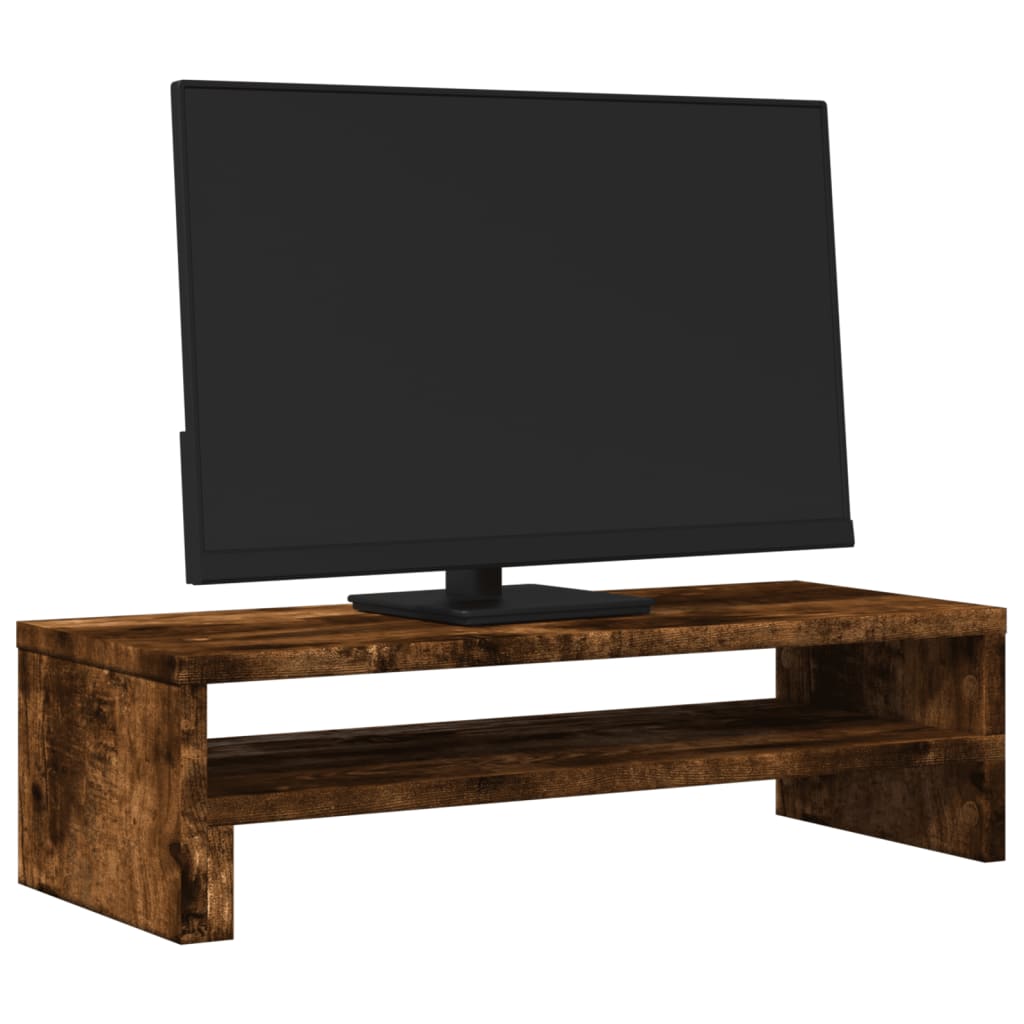 VidaXL Monitorstandaard 54x22x15 cm hout bewerkt gerookt eikenkleurig