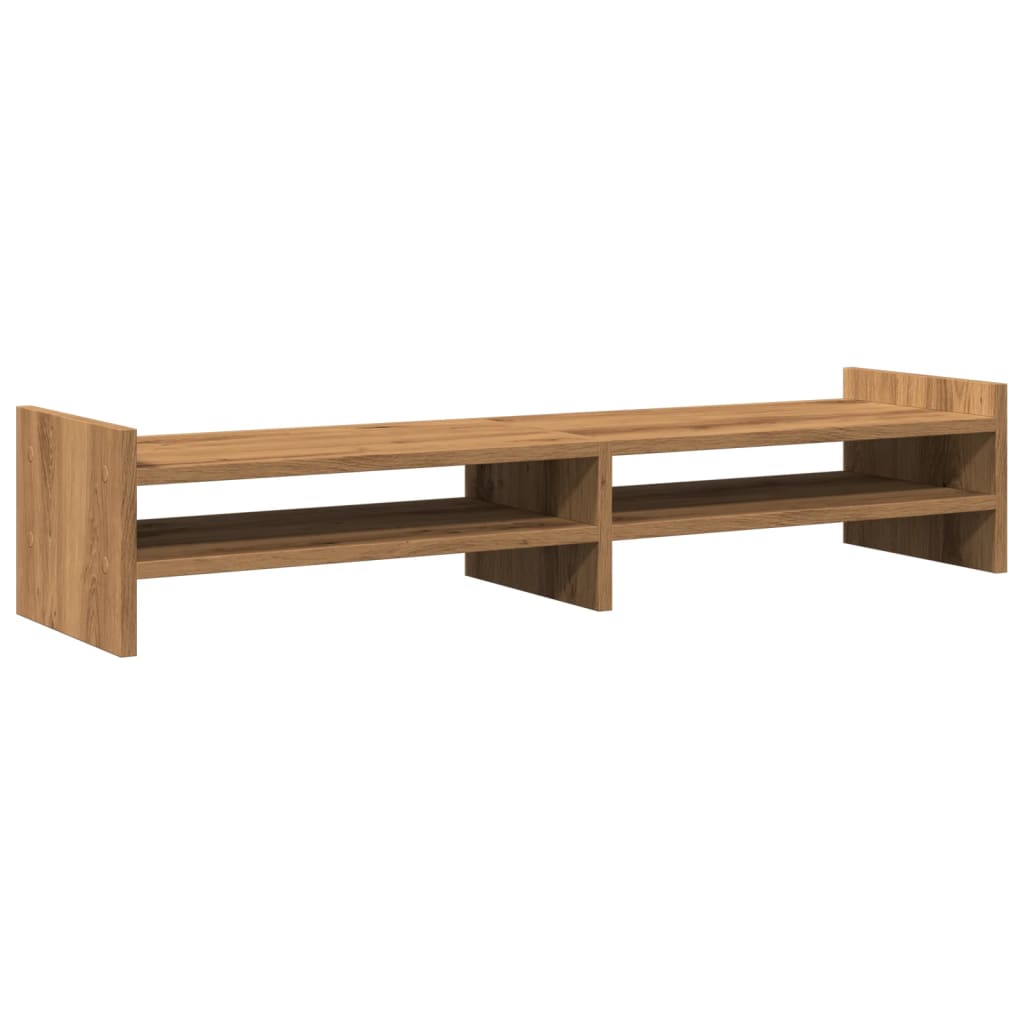 VidaXL Monitorstandaard 100x27x20 cm bewerkt hout ambachtelijk eiken
