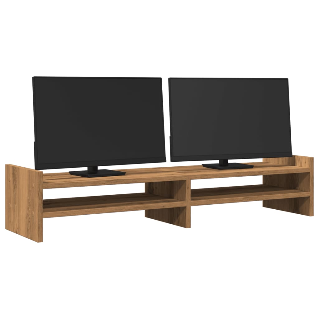 VidaXL Monitorstandaard 100x27x20 cm bewerkt hout ambachtelijk eiken