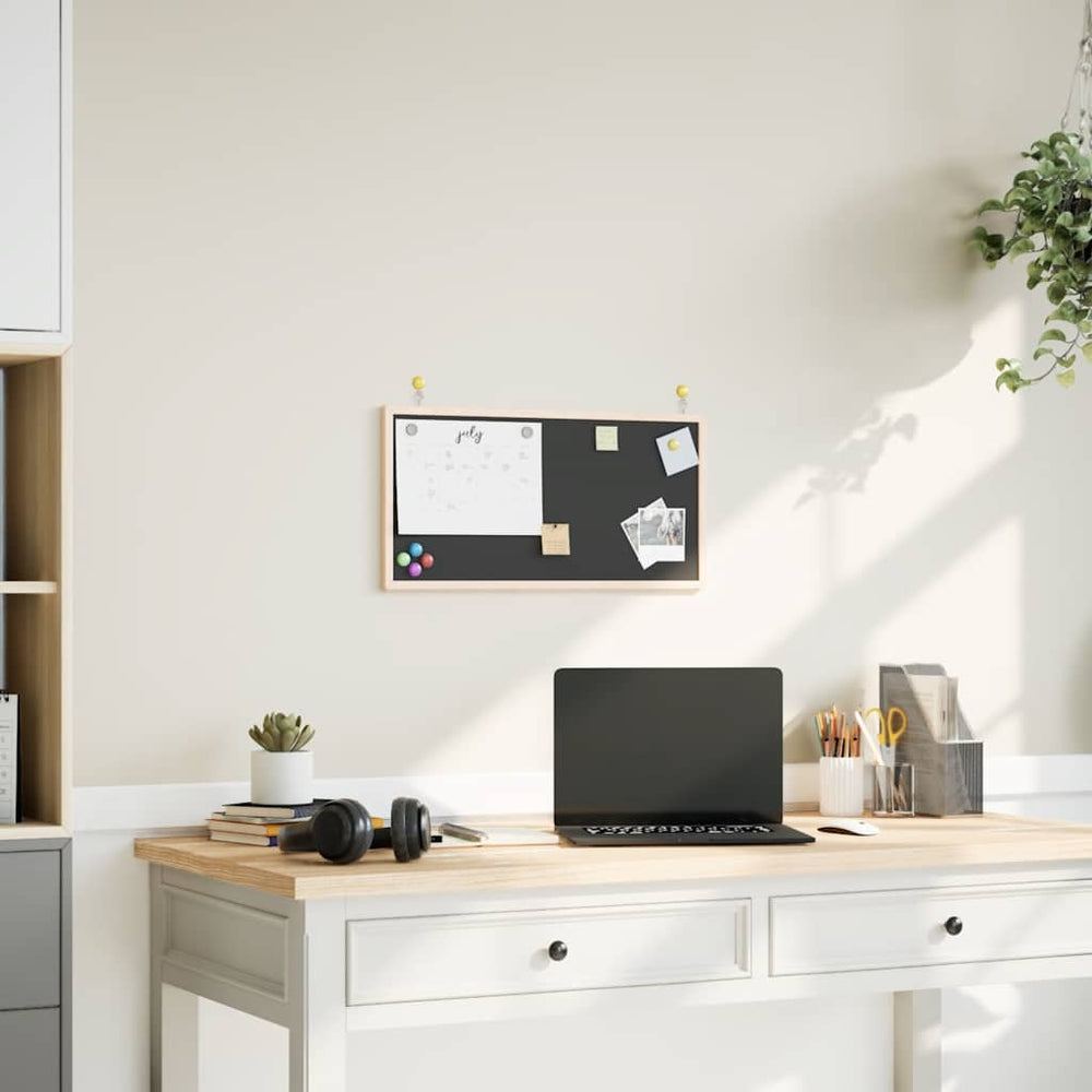Vidaxl krijtbord met massief grenenhouten frame zwart 60x30 cm