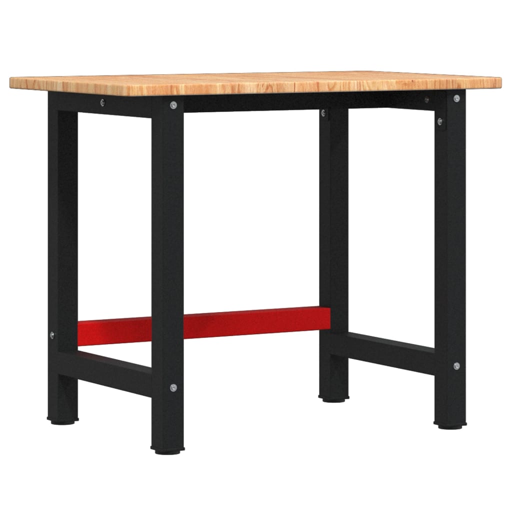 VidaXL Werkbank rechthoekig 100x60x81,5 cm massief eikenhout lichtbruin