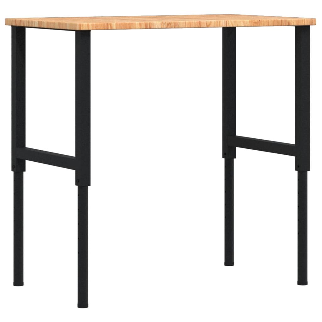 VidaXL Werkbank rechthoekig 100x60x(71,5-98) cm eikenhout lichtbruin