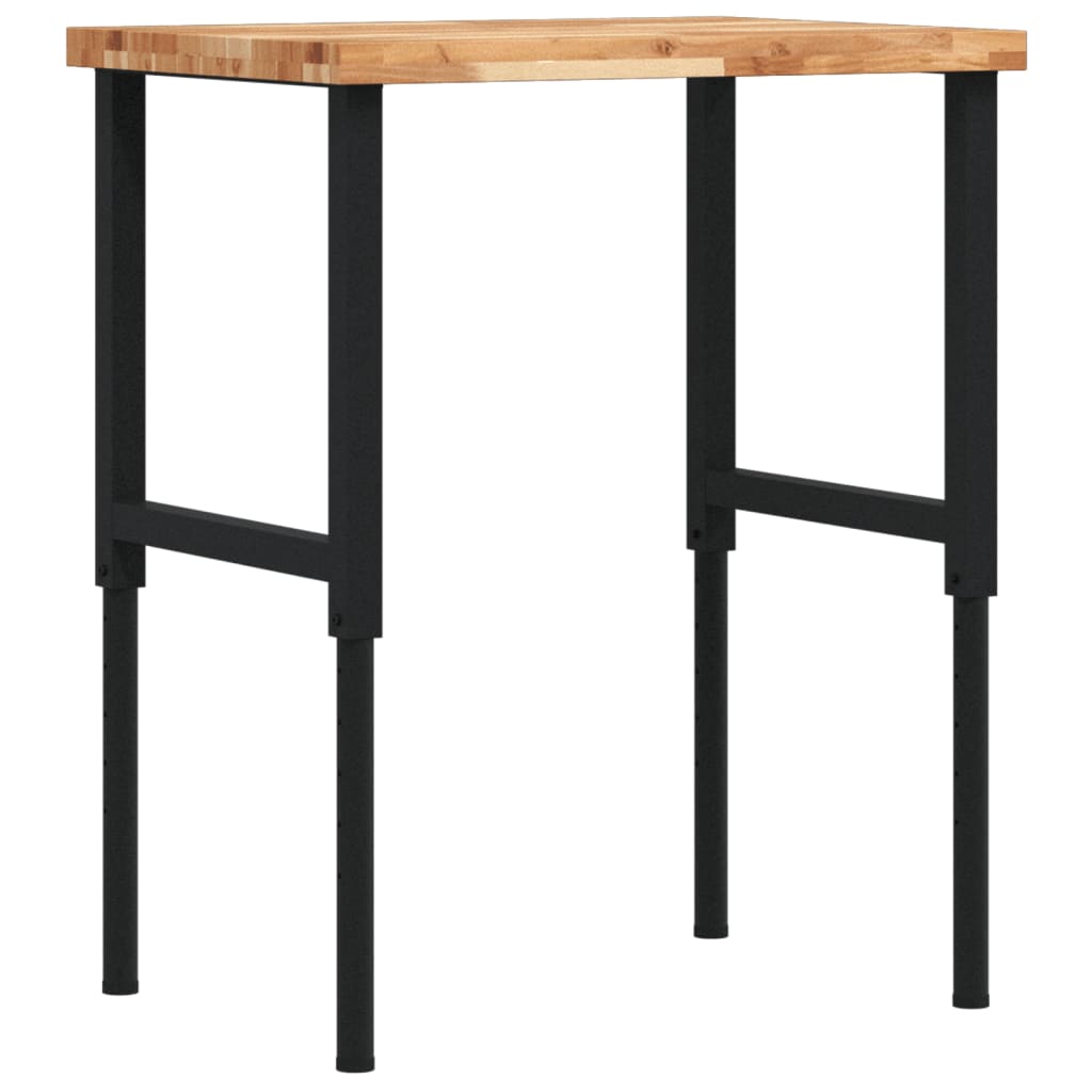 Vidaxl werkbank rechthoekig 80x60x(73-99,5) cm massief acaciahout