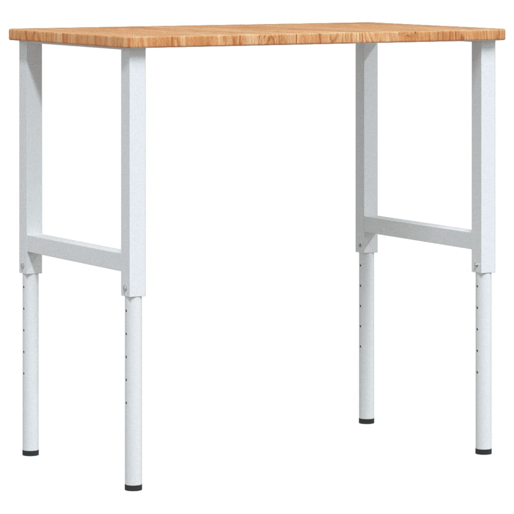 VidaXL Werkbank rechthoekig 100x60x(71,5-98) cm eikenhout lichtbruin