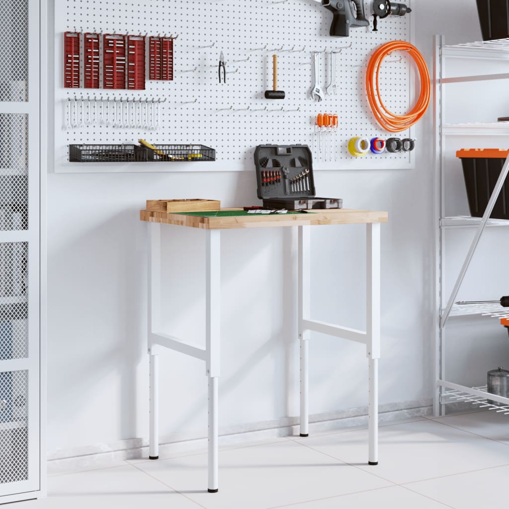 Vidaxl werkbank rechthoekig 80x60x(73-99,5) cm massief acaciahout