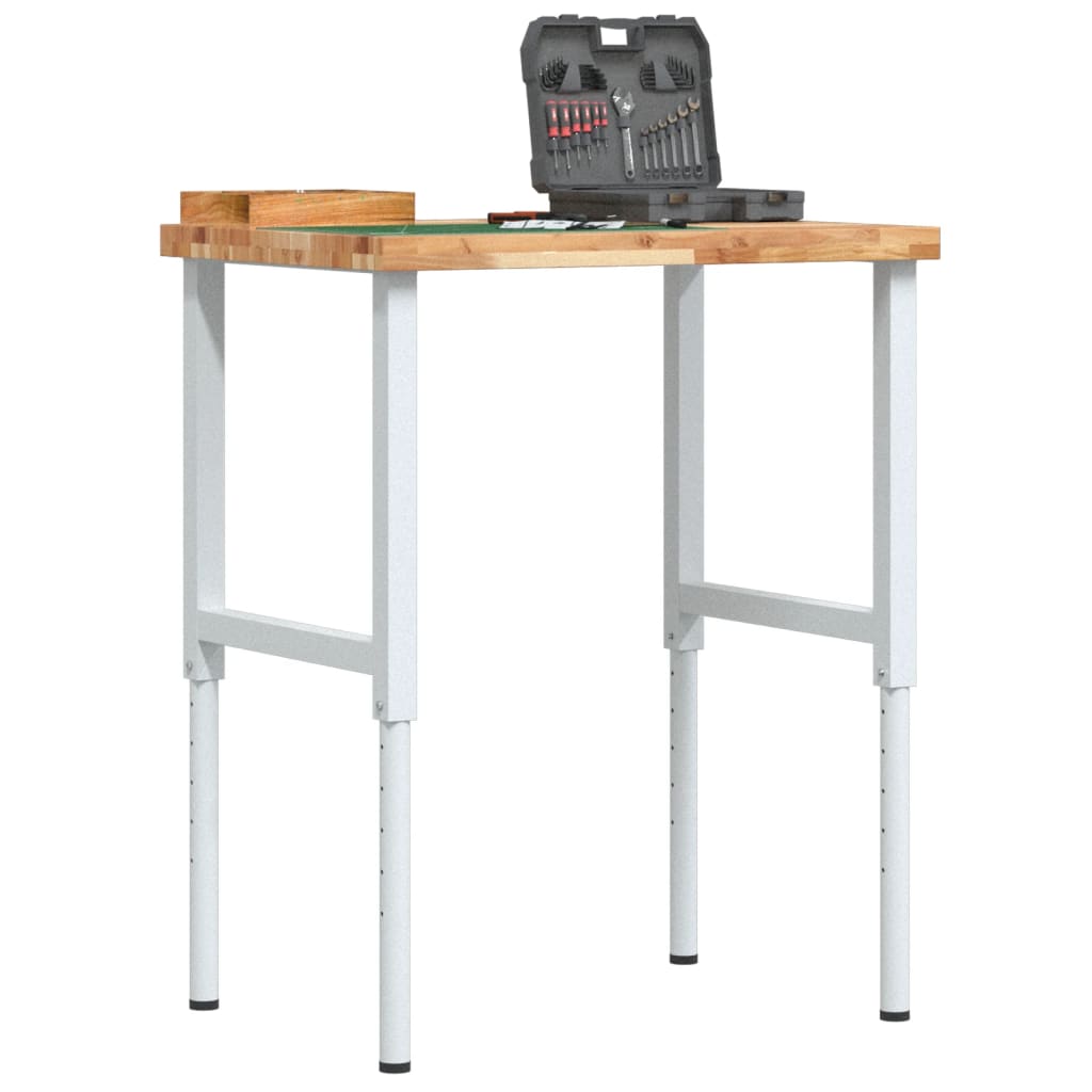 Vidaxl werkbank rechthoekig 80x60x(73-99,5) cm massief acaciahout