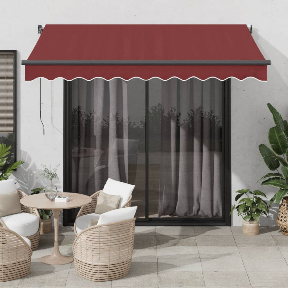 Vidaxl luifel automatisch uittrekbaar 350x250 cm bordeauxrood