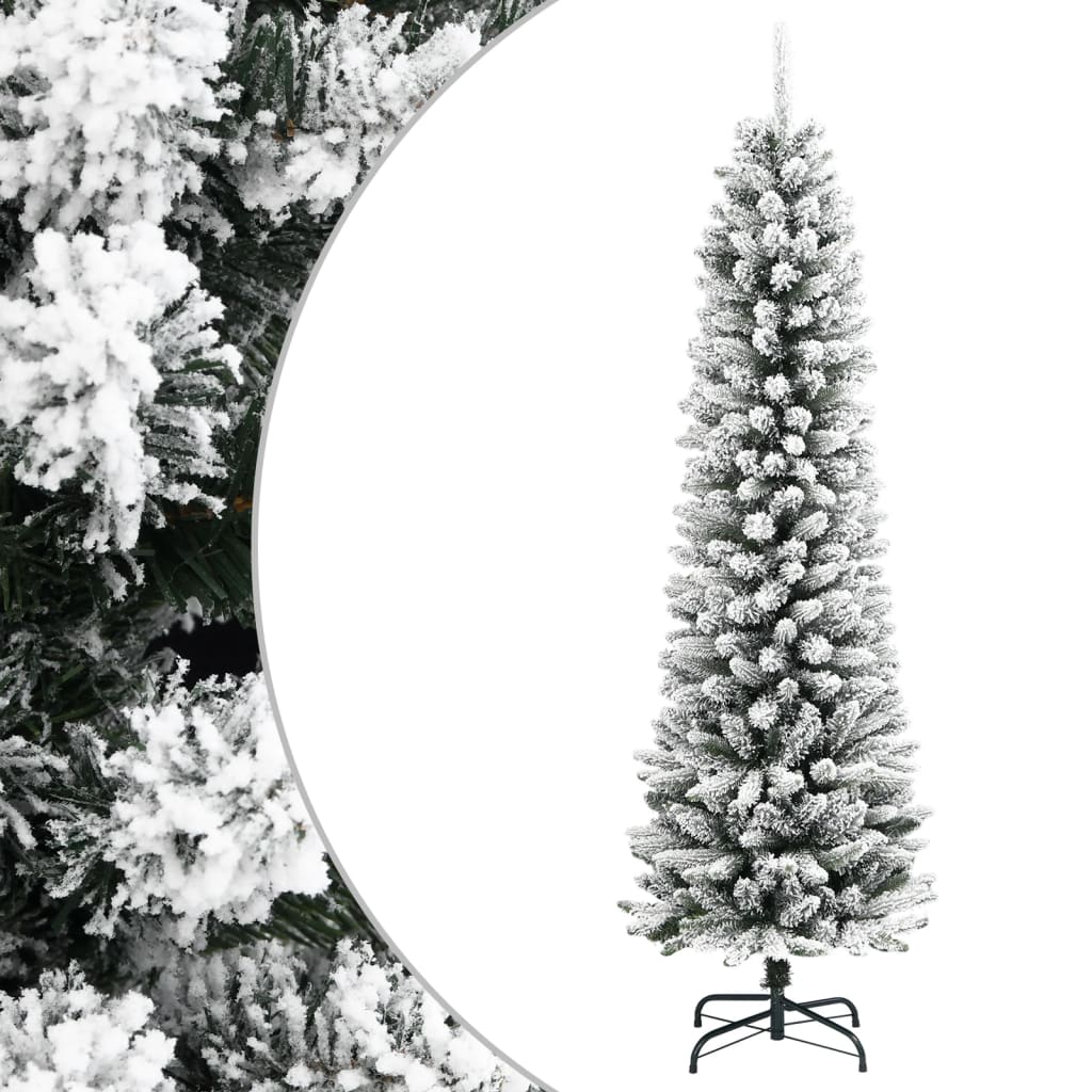 Vidaxl kunstkerstboom met sneeuw klein 210 cm pvc en pe