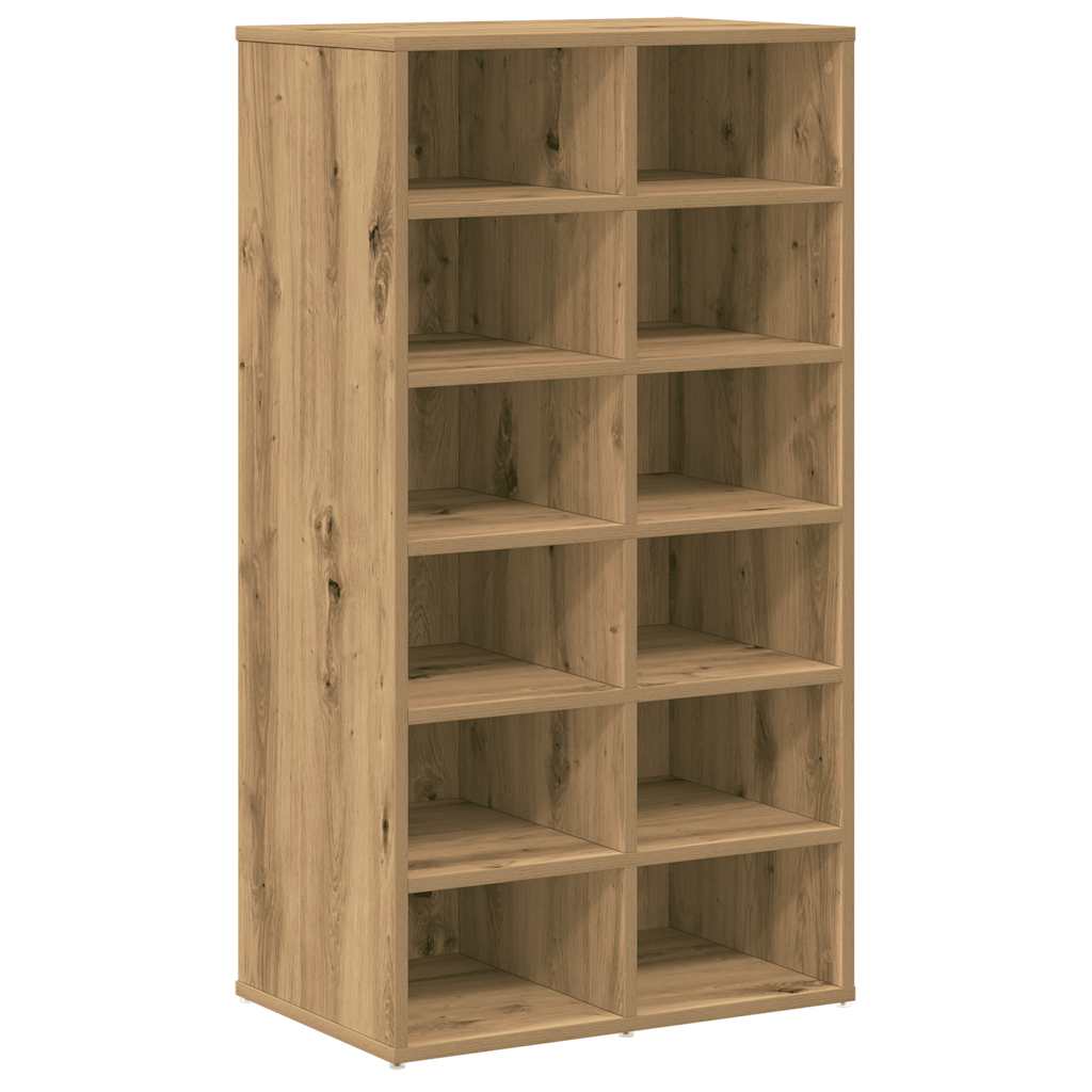 Vidaxl schoenenrek 54x34x100,5 cm bewerkt hout ambachtelijk eikenkleur