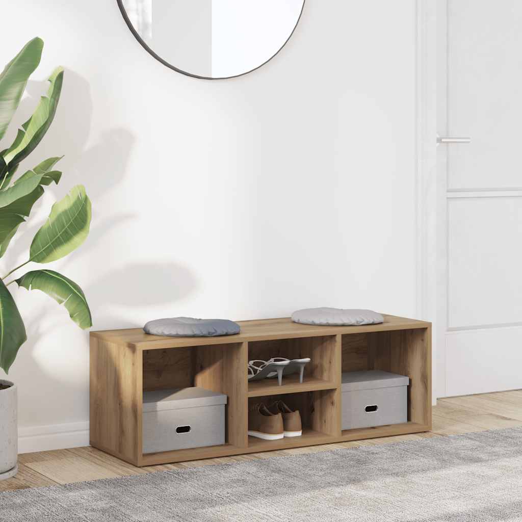 Vidaxl schoenenopbergbank 105x35x35 cm bewerkt hout artisanaal eiken